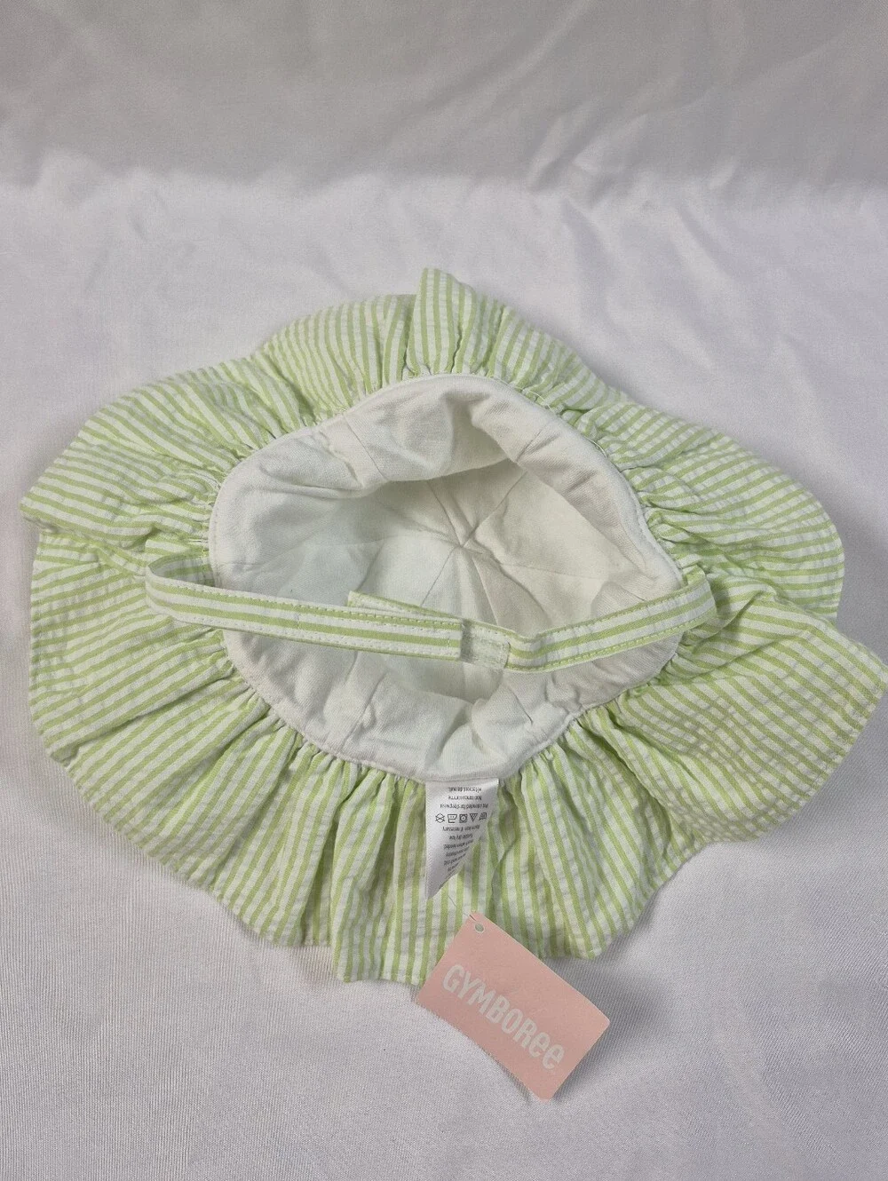 Baby Girl Gymboree 12-18 Month Green And White Striped Bumblebee Hat NWT